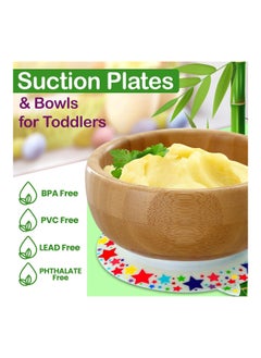 NutriChef Round Bamboo Baby Plate Star Set With Cup  - Image 3