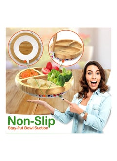 NutriChef Round Bamboo Baby Plate Star Set With Cup  - Image 5