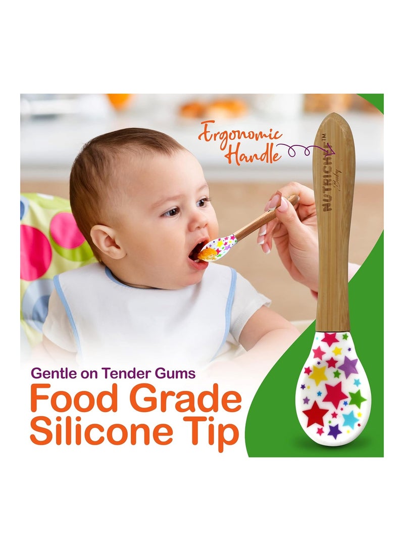 NutriChef Round Bamboo Baby Plate Star Set With Cup  - Image 4
