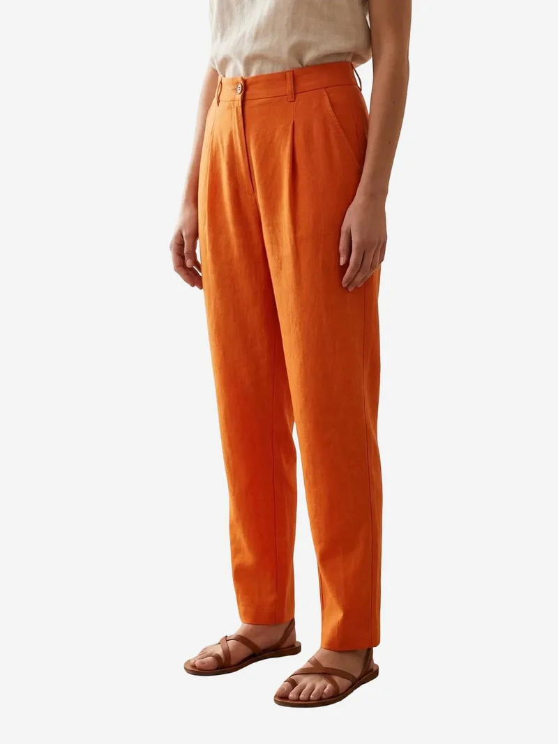 ماي فاشن MY FASHION High-Waist Straight-Leg Crepe Trousers