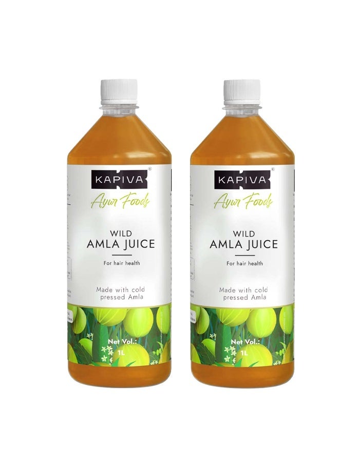 Kapiva Wild Amla Juice (2L) | Suitable for healthy Hair & Skin | Detox juice for weight loss | Natural Source of Vitamin C | Organic & Natural Made With Cold Pressed Amla from Pratapgarh | No Added Sugar | Super Saver Pack of 2 - Image 1
