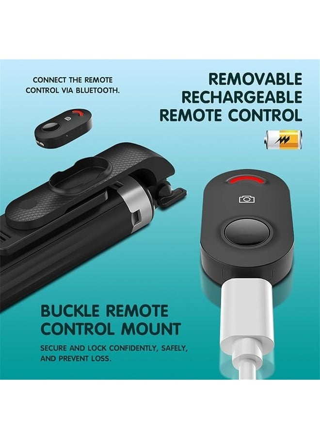 Generic P20 Portable Mini Wireless Bluetooth Control Handheld Selfie Stick Black  - Image 3