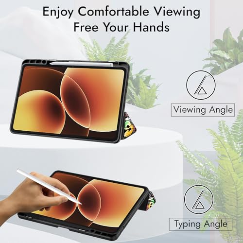 Robustrion Cover for Xiaomi Pad 8/8 Pro / 7/7 Pro Cover Case 11.2 inch, Hybrid Flip Cover with [Transparent Back] and [Pencil Holder] for Xiaomi Mi Pad 7/8 Cover [Auto Sleep Wake] - Hippy - Image 5