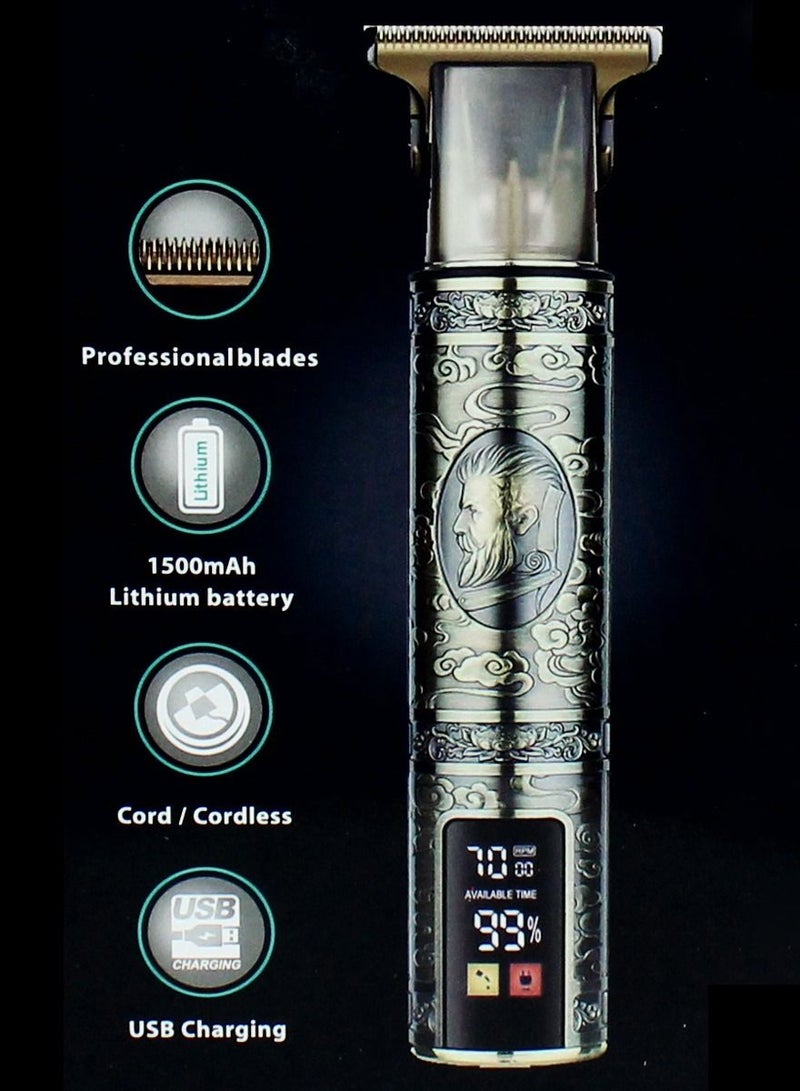 JIHAM Professional Hair Trimmer Hair Clipper Beard Shaver Beard Trimmer And Outline Edgers Shaver With LCD Display Rechargeable With High Quality Sharp And Accurate Blades And Multi Size Combs - Image 2