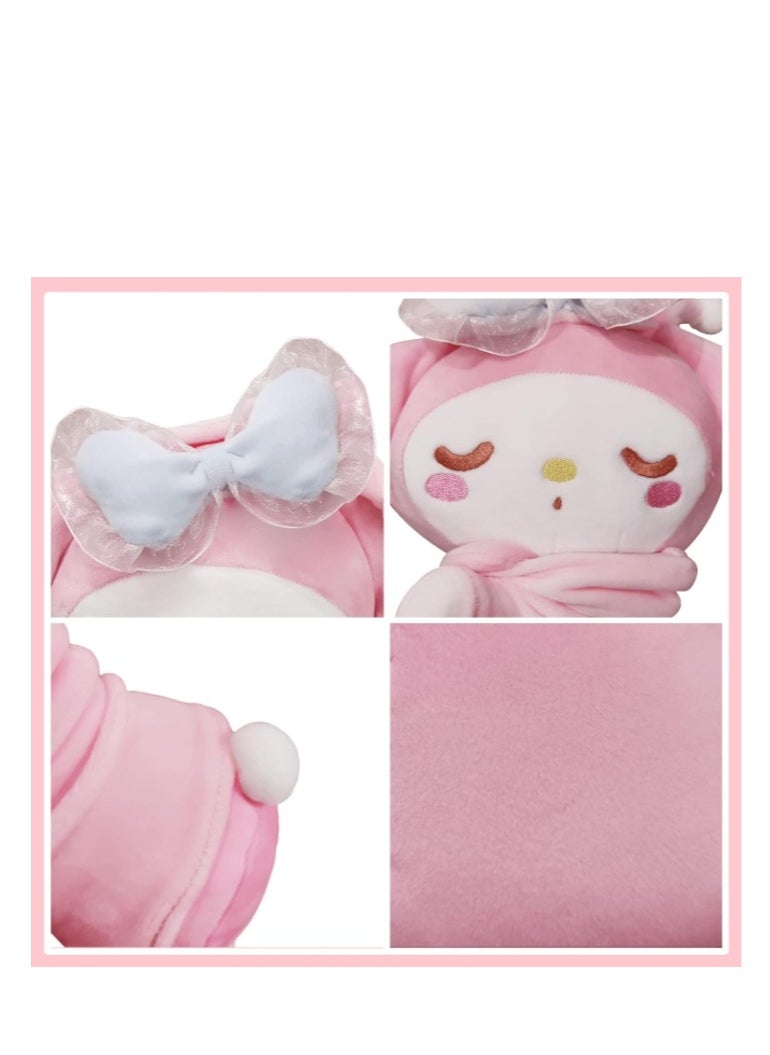 Y&D - Kawaii My Melody Plush Toy Animals Plush Doll Cute Cartoon Sleep Plush Toys Anime Stuffed Soft Plush Toys Gifts for Children  Adults and Anime Fans Pink 8 Inch - Image 1