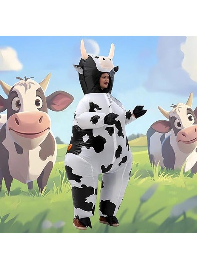 إسكدنيا زي بقرة بدلة قابلة للنفخ زي بقرة للكبار بدلة منتفخة مضحكة - Image 3