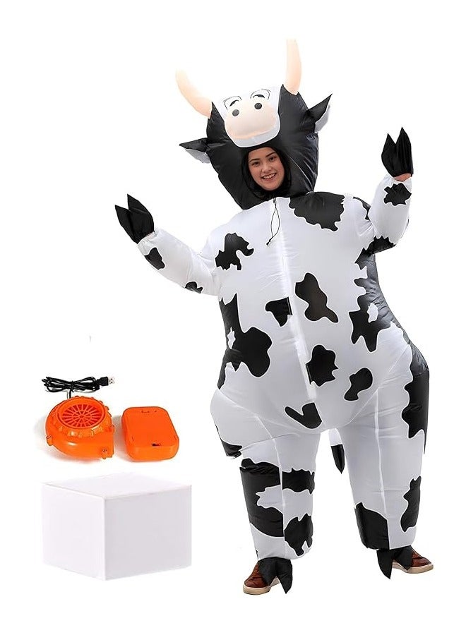 إسكدنيا زي بقرة بدلة قابلة للنفخ زي بقرة للكبار بدلة منتفخة مضحكة - Image 1