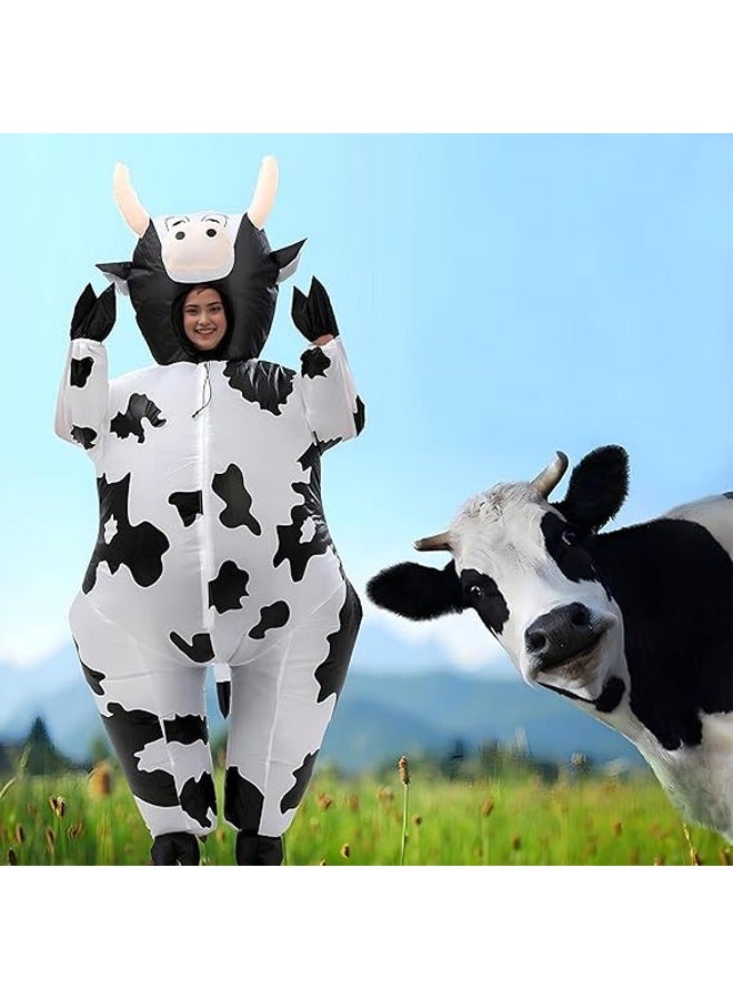 إسكدنيا زي بقرة بدلة قابلة للنفخ زي بقرة للكبار بدلة منتفخة مضحكة - Image 5