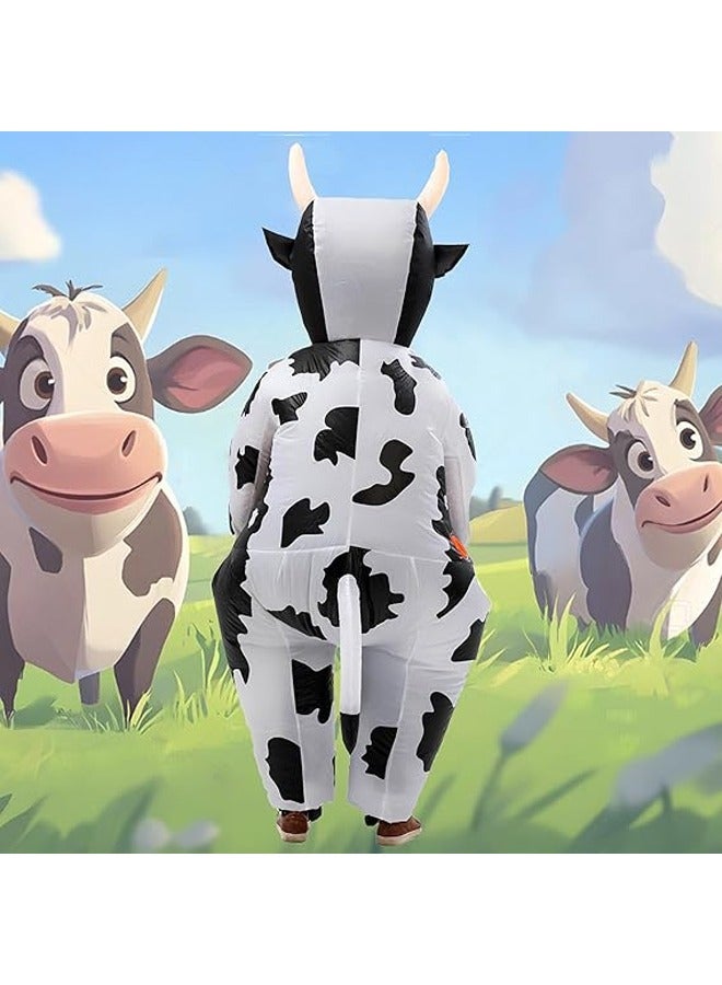 إسكدنيا زي بقرة بدلة قابلة للنفخ زي بقرة للكبار بدلة منتفخة مضحكة - Image 4