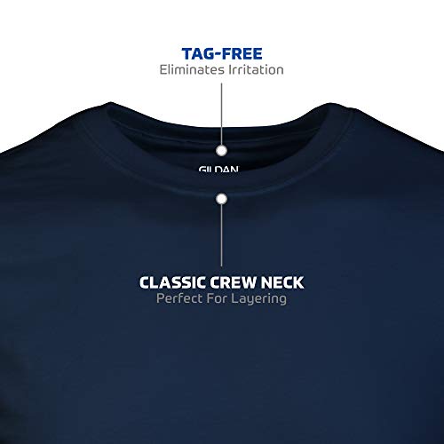 Gildan Men's Crew T-Shirts, Multipack, Style G1100, Navy/Charcoal/Cardinal Red (5-Pack), Small - Image 3