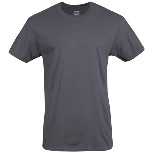 Gildan Men's Crew T-Shirts, Multipack, Style G1100, Navy/Charcoal/Cardinal Red (5-Pack), Small - Image 4