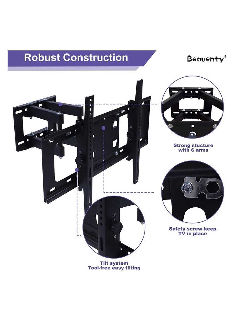 Full Motion TV Stand/TV Wall Mount,Swivel and Tilt for Most 32-70Inch Flat Screen TV,Rugged TV Mount Articulating Dual Arms,Standard Load 66 Ibs - Image 4