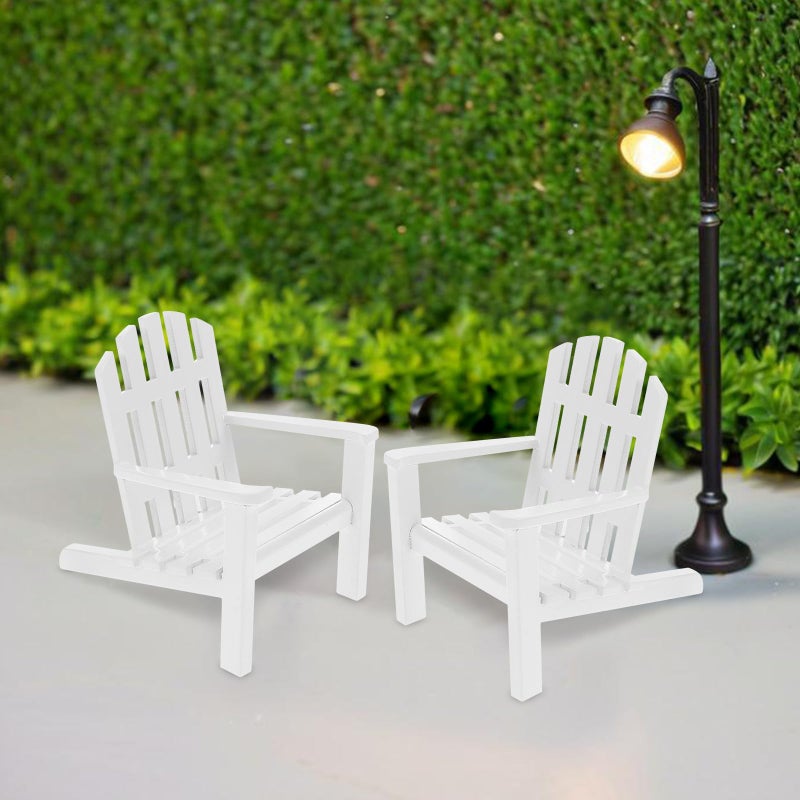 2Pcs Miniature White Wooden Chairs Dollhouse Furniture Cake Topper Landscape Decor - Image 5