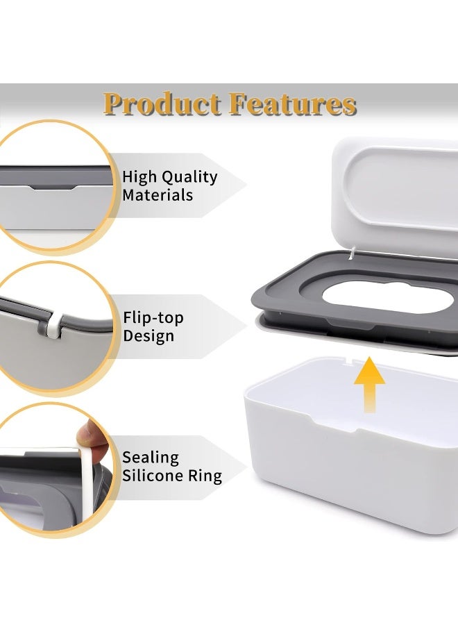 Lovppy 2Pcs Baby Wipes Dispenser, Diaper Wipe Holder with Lid, Refillable Wipes Case Container with Sealing Design, Flushable Wipes Pouch Case Storage Box for Bathroom, Keeps Wipes Fresh Easy Open & Close - Image 3