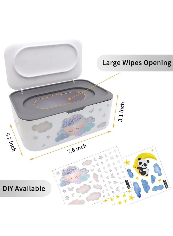 Lovppy 2Pcs Baby Wipes Dispenser, Diaper Wipe Holder with Lid, Refillable Wipes Case Container with Sealing Design, Flushable Wipes Pouch Case Storage Box for Bathroom, Keeps Wipes Fresh Easy Open & Close - Image 2