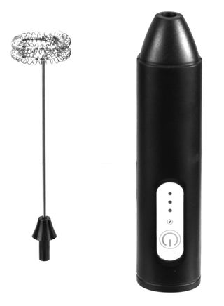 Rechargeable Milk Frother with Stainless Steel Rod & ABS Body | 3-speeds - Light/Mid/Strong, Type-C Charging, Silent Operation, Indicator Light | Ideal for Coffee, Latte, Cappuccino, and Hot Chocolate 3W 250 ml 3 W SMF-701 Black - view 3