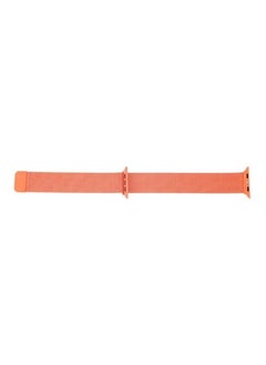 NIBEMINENT Milanese Loop Magnetic Stainless Steel Watchband For Apple Watch Series 7/6/5/4/3/2/1/SE 45/44/42mm Orange  - Image 2