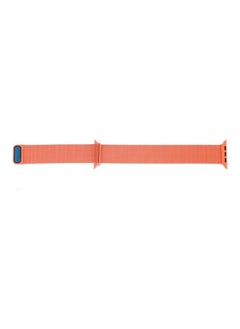 NIBEMINENT Milanese Loop Magnetic Stainless Steel Watchband For Apple Watch Series 7/6/5/4/3/2/1/SE 45/44/42mm Orange  - Image 3