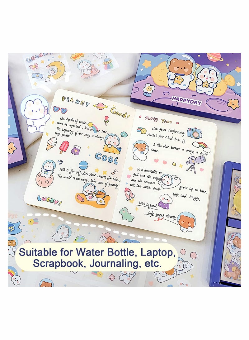 lovely Vinyl Stickers Pack of 100 Waterproof Kawaii Aesthetic Stickers for Water Bottles Laptops Journals and Scrapbooking Perfect Gifts for Kids and Teens Space Star Theme - Image 2