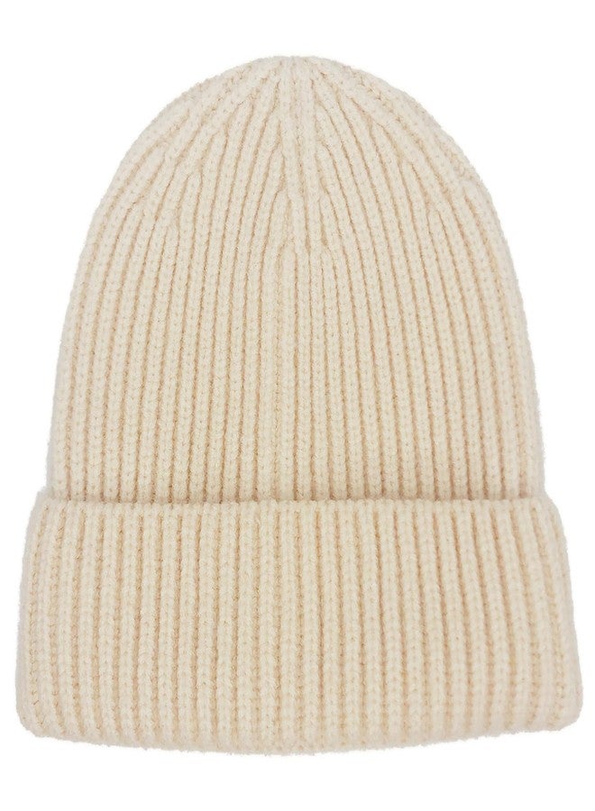 vidsel Toddler Beanie Baby Hat Boys Girls Beanies, Wool Cuffed Warm Infant Kids Winter Hats Children Knit Caps, Beige - Image 1