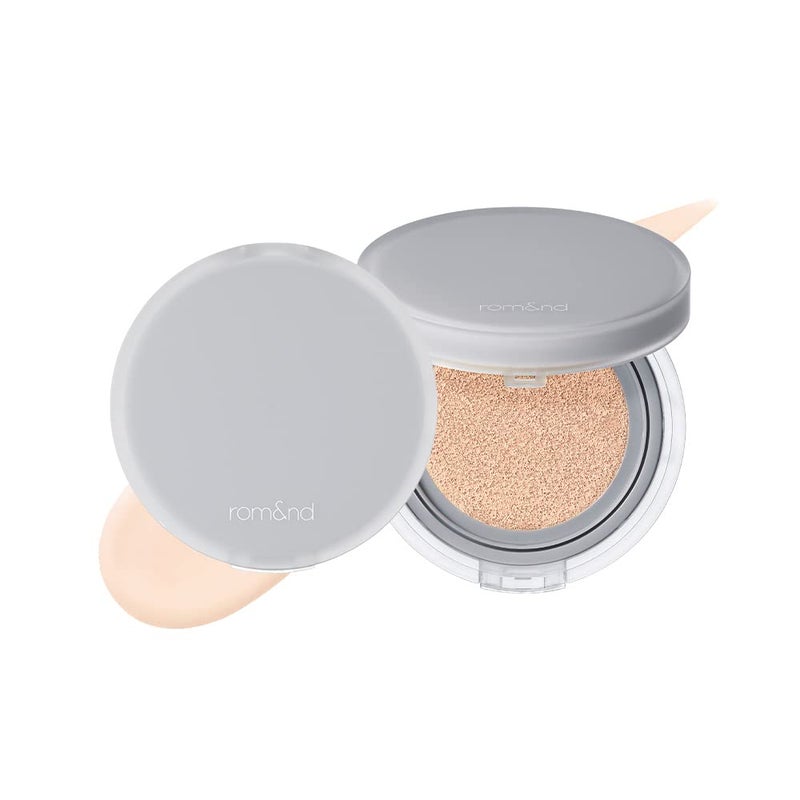 Rom&nd Nu Zero Cushion (01 Porcelain 17) Long Lasting, High Coverage, Semi Matte Finish, Flawless Complexion Without Cakey Face, Makeup Base and Fixer, Thinly Layered, Korean Cushion Foundation - Image 1