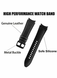Excefore Leather Watch Band for Galaxy Watch 4/4 Classic 42mm/46mm, 2 Pcs 20mm Quick Release Watch Strap  - Image 2