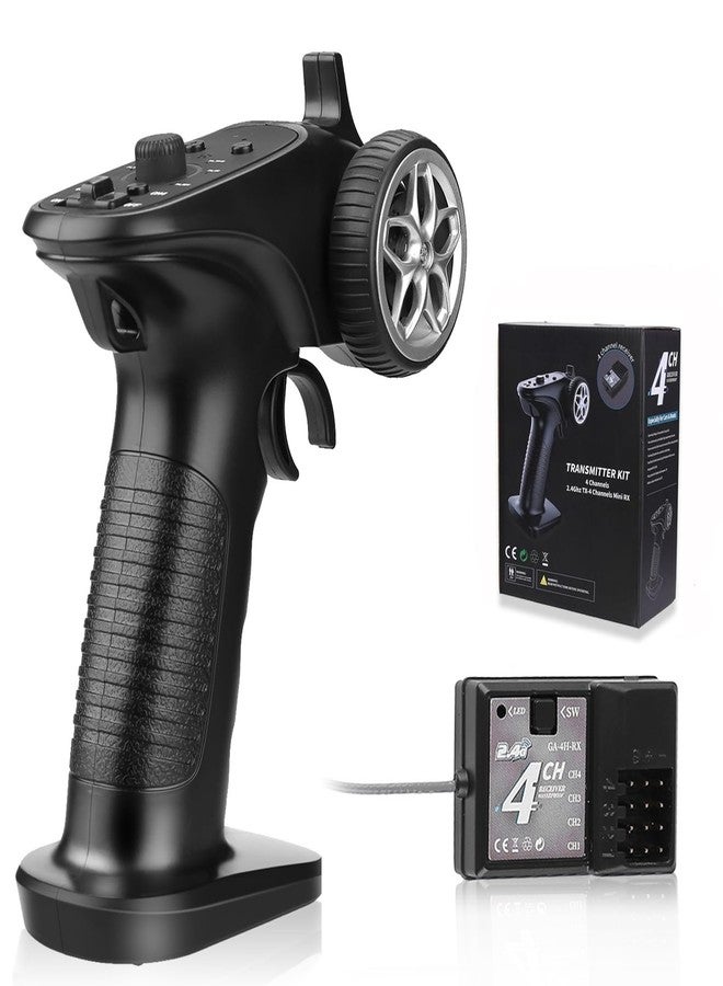 GoolRC GA-4H-TX RC Transmitter and Receiver, 2.4GHz Remote Controlle Transmitter with 4CH Receiver Combo for 1/8 1/10 1/16 1/32 RC Car Boat Plane Crawler Toys Gifts for Mod Enthusiasts - Image 1