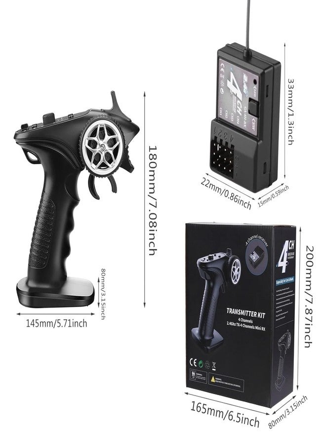 GoolRC GA-4H-TX RC Transmitter and Receiver, 2.4GHz Remote Controlle Transmitter with 4CH Receiver Combo for 1/8 1/10 1/16 1/32 RC Car Boat Plane Crawler Toys Gifts for Mod Enthusiasts - Image 3