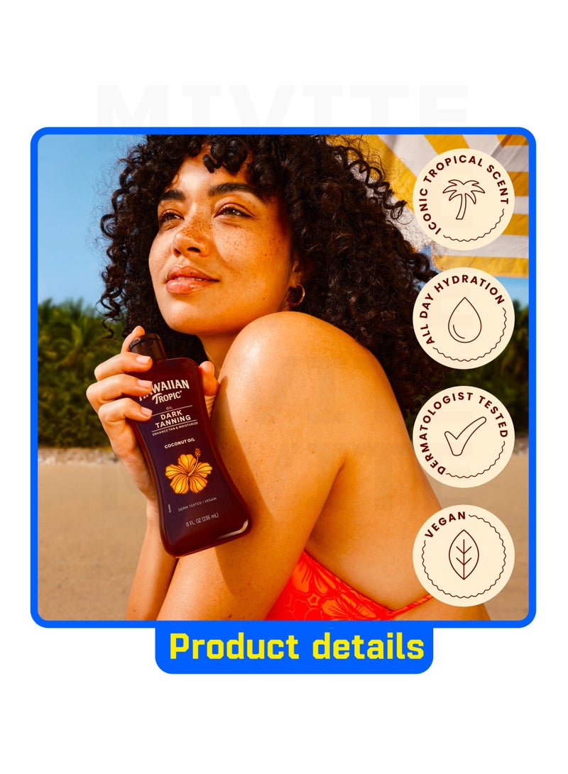 Hawaiian Tropic Dark Tanning Coconut Oil, 8 fl oz (236 ml) - Image 2