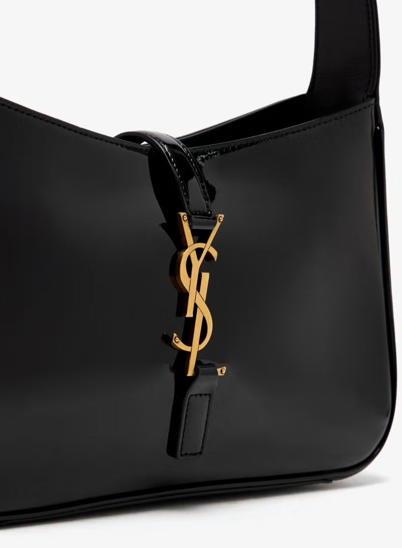Yves Saint Laurent 5 à 7 Women's Leather Hobo Bag, Women's Tote Bag, Women's Shoulder Bag, Women's Hand Bag, Women's Travel Bag, Glossy-Black - Image 2