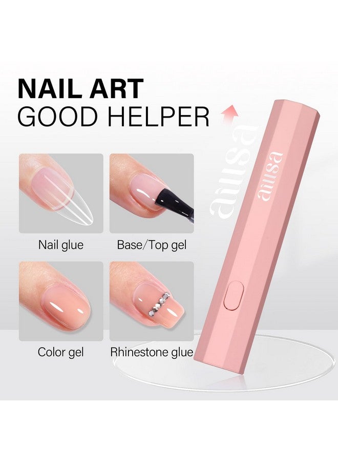 AILLSA Flash Cure Light for Gel Nails, Handheld LED Nail Lamp Mini Nail UV Light Cordless Gel Lamp Fast Drying Portable Single Finger Gel Light for Gel Nails (Pink) - Image 2