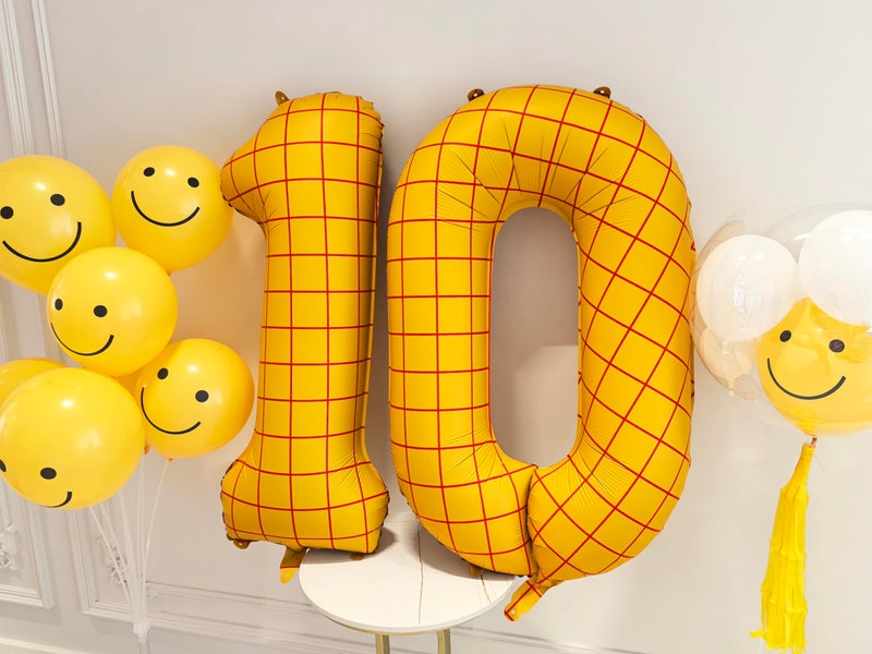 CHANGZHONG 40" Matte Yellow Balloons Toy Inspired Story Theme party Supplies, Number Birthday Decoration, Cowboy Decorations Western, Cowgirl Party Balloon Digital 1 - Image 5