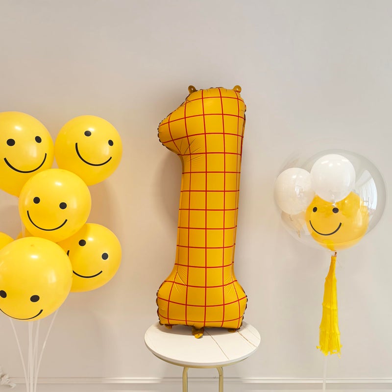CHANGZHONG 40" Matte Yellow Balloons Toy Inspired Story Theme party Supplies, Number Birthday Decoration, Cowboy Decorations Western, Cowgirl Party Balloon Digital 1 - Image 4