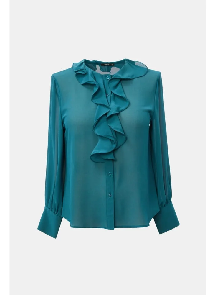 Tenda Shirt with ruffled collar