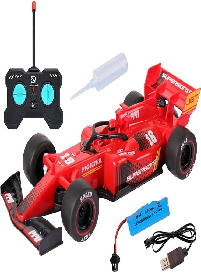 Space Enterprises 1:24 Scale R/C Formula 1 Racing Car Turn Left/Right,Forward/Reverse with Smoke Function (Red) - Image 1