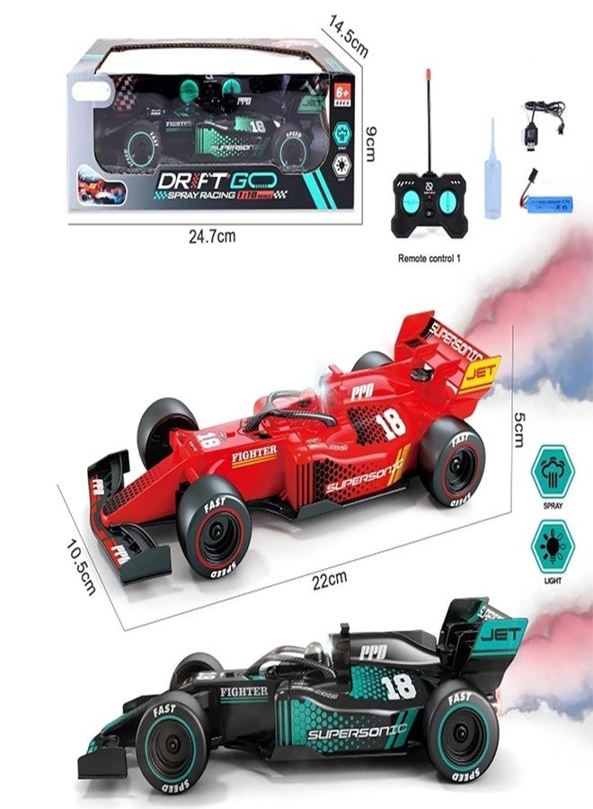 Space Enterprises 1:24 Scale R/C Formula 1 Racing Car Turn Left/Right,Forward/Reverse with Smoke Function (Red) - Image 3