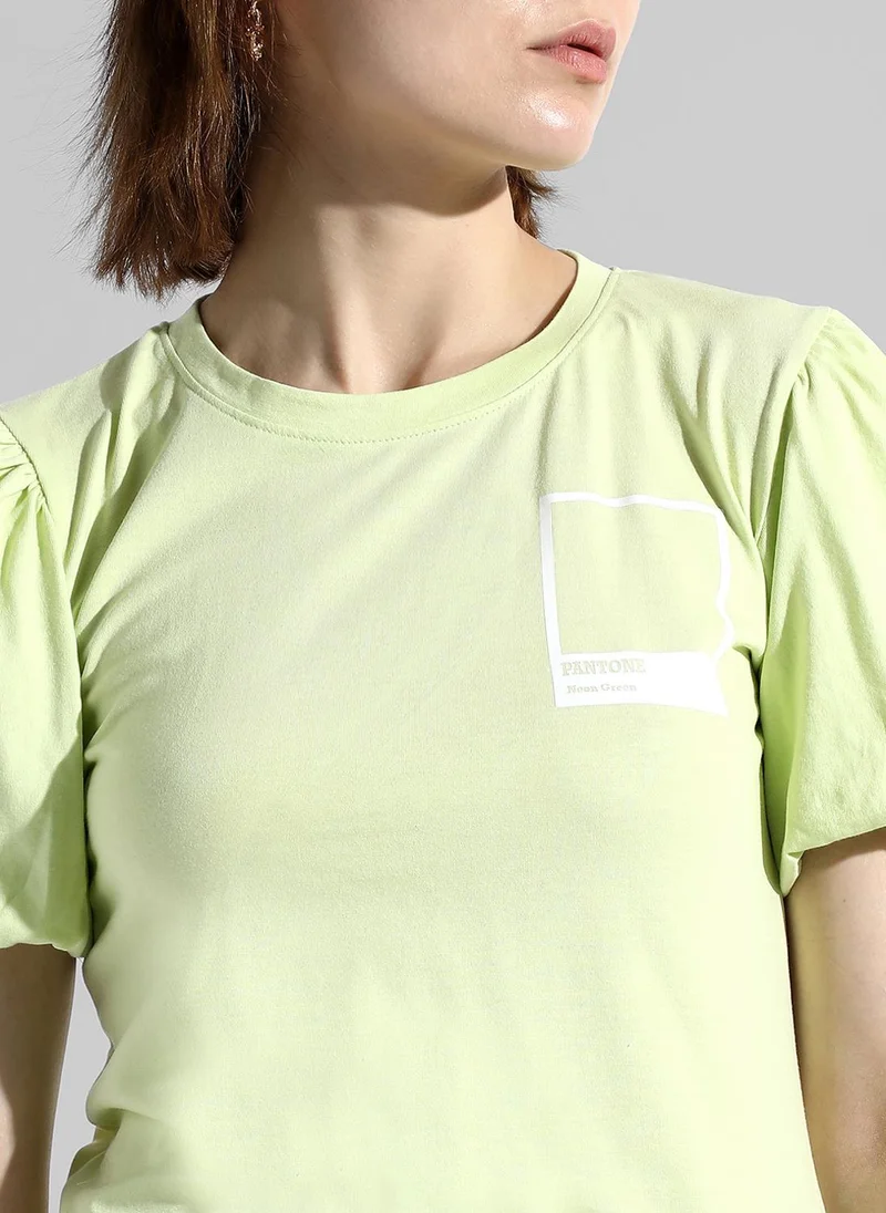 Pinacolada  Women's Yellow Printed Regular Fit Top for Women | Best Price UAE