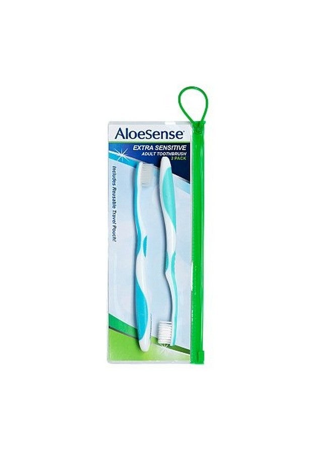 AloeSense Extra-Sensitive Toothbrush 2-pack w/travel pouch (1 Count) - Image 1