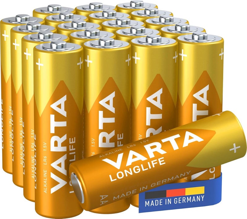 VARTA Longlife AA Batteries | Long-Lasting Power for Remote Controls, Wall Clocks, Radios, Digital Scales | Made in Germany | 10 Years Storage | Premium Quality Alkaline Batteries | Pack of 20 - Image 2
