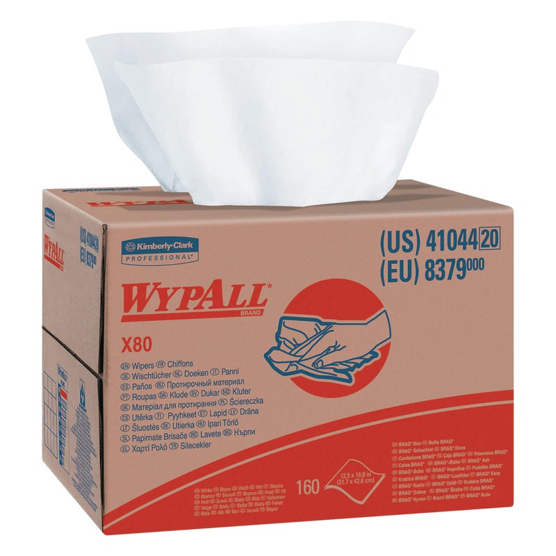 WypAll WypAll 41044 X80 Cloths HYDROKNIT BRAG Box White 12 12 x 16 45 Two Pack of 160 