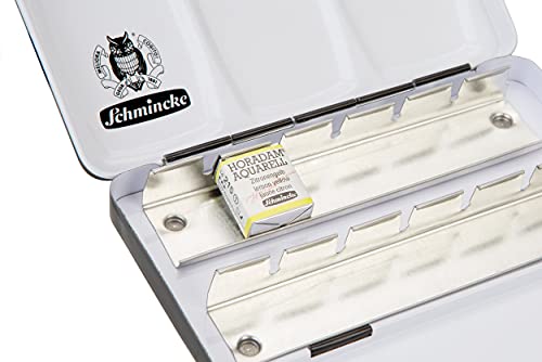 Schmincke - HORADAM AQUARELL Empty Box for 12 x 1/2 Cells, 74 913 097, Black Metal Box with Mixing Palette, for Individual Filling with 12 Half Cells HORADAM AQUARELL - Image 3
