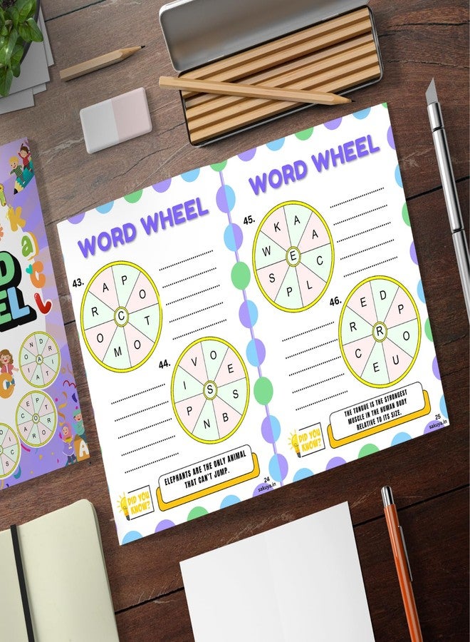 Sakuya Word Wheel Puzzle Book for Vocabulary Building and IQ Boost - Fun and Challenging Word Game for Kids and Adults - Educational, Portable, and Gift-Friendly - Image 2