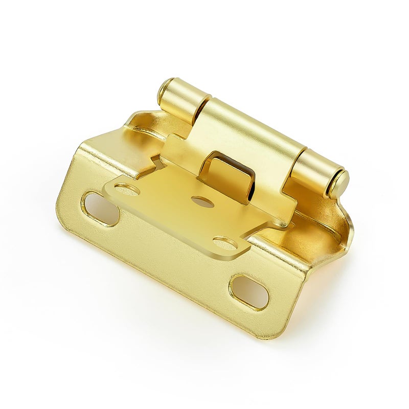 JOY DECOR JOYDECOR 10 Pack 5 Pairs Gold SemiOverlay 12 Inch SelfClose Cabinet Hinges Half WrapAround Door Hardware for Face Mount Kitchen Cabinet - Image 2