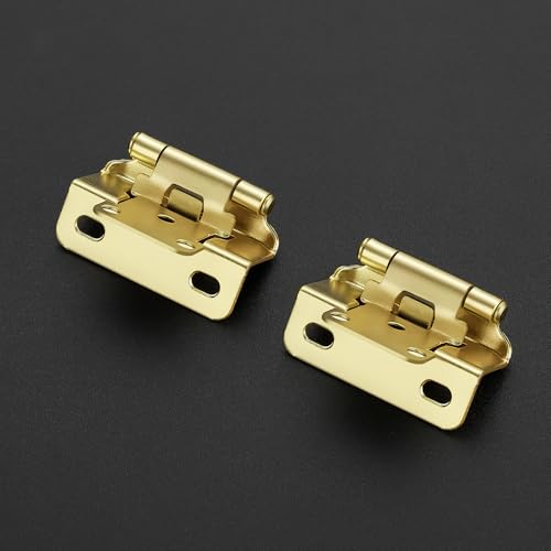 JOY DECOR JOYDECOR 10 Pack 5 Pairs Gold SemiOverlay 12 Inch SelfClose Cabinet Hinges Half WrapAround Door Hardware for Face Mount Kitchen Cabinet - Image 3