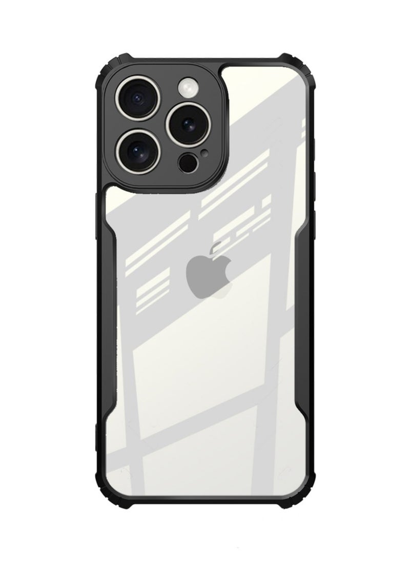 Generic - Apple iPhone 16 Pro Max 5G Case Cover, Ultra-Thin Lightweight Cover Soft TPU Bumper, Acrylic Clear Back Mobile Phone Case Cover Black - Image 1