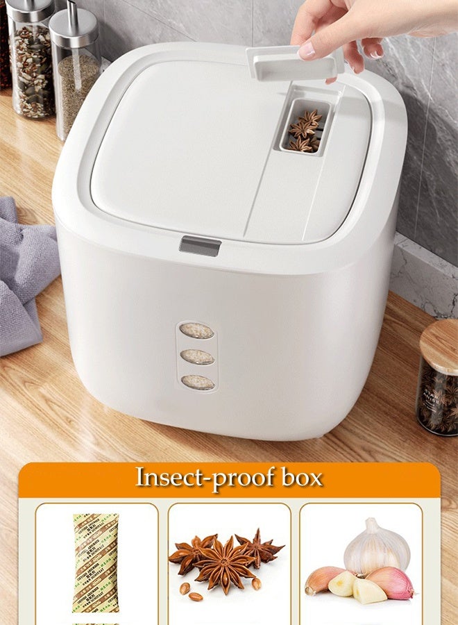 DUNISO Rice Dispenser, Sealing 10KG Rice Containers Storage,Multifunctional Moisture Insect-proof Rice Container, Sealed Household Grain Storage Bucket for Kitchen with Free Measuring Cup - Image 5