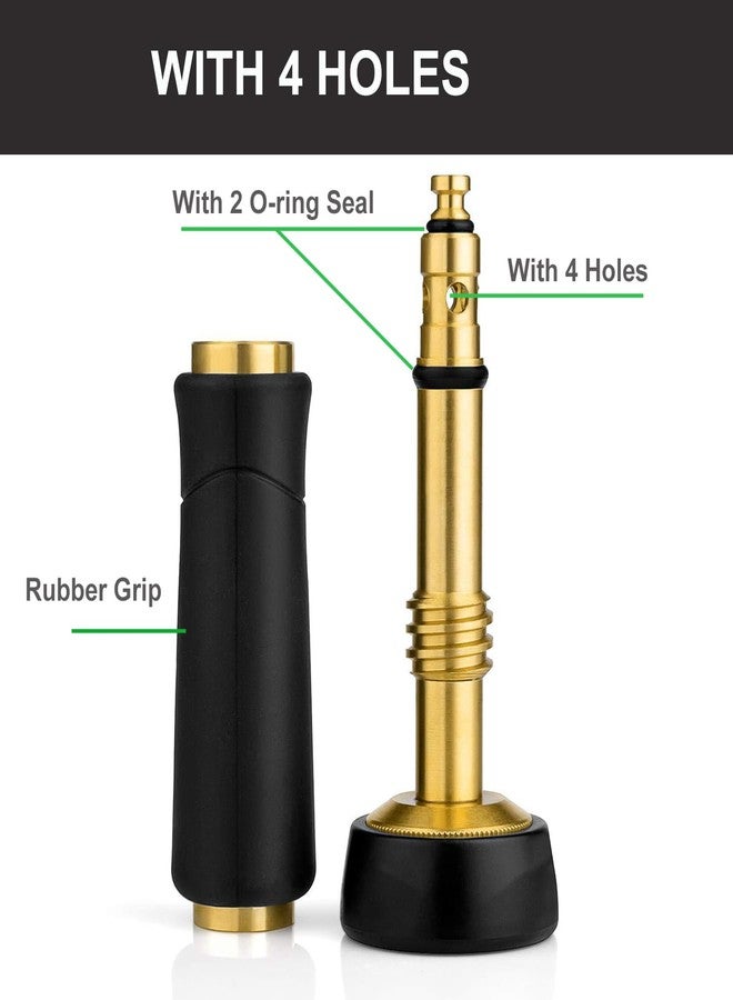 Nakcase Brass Hose Nozzle, Heavy-Duty Adjustable Garden Twist Hose Nozzle Shut Off Valve, Suitable for Cleaning Car, Watering Flowers, Lawns, Cleaning Ground (2 Pack) - Image 2