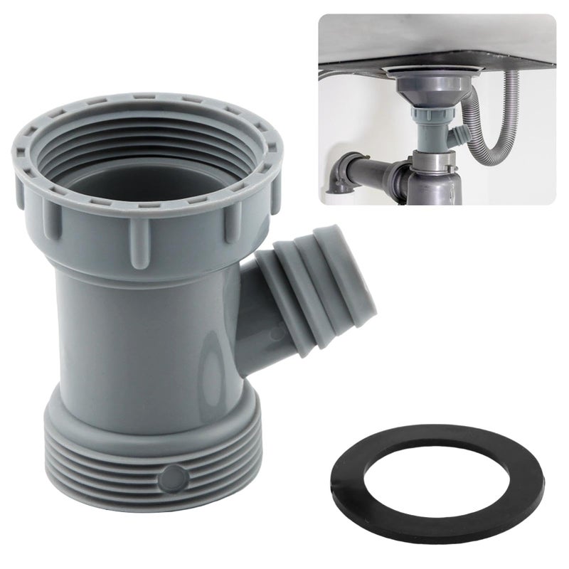 Kitchen Sink Drain Pipe Adapter Yshaped 3 Way Basin Sewer Branch Connector Male Female Thread Fitting Dishwasher Tailpiece Pipe Adapter Kitchen Sink Drain Hose Attachment