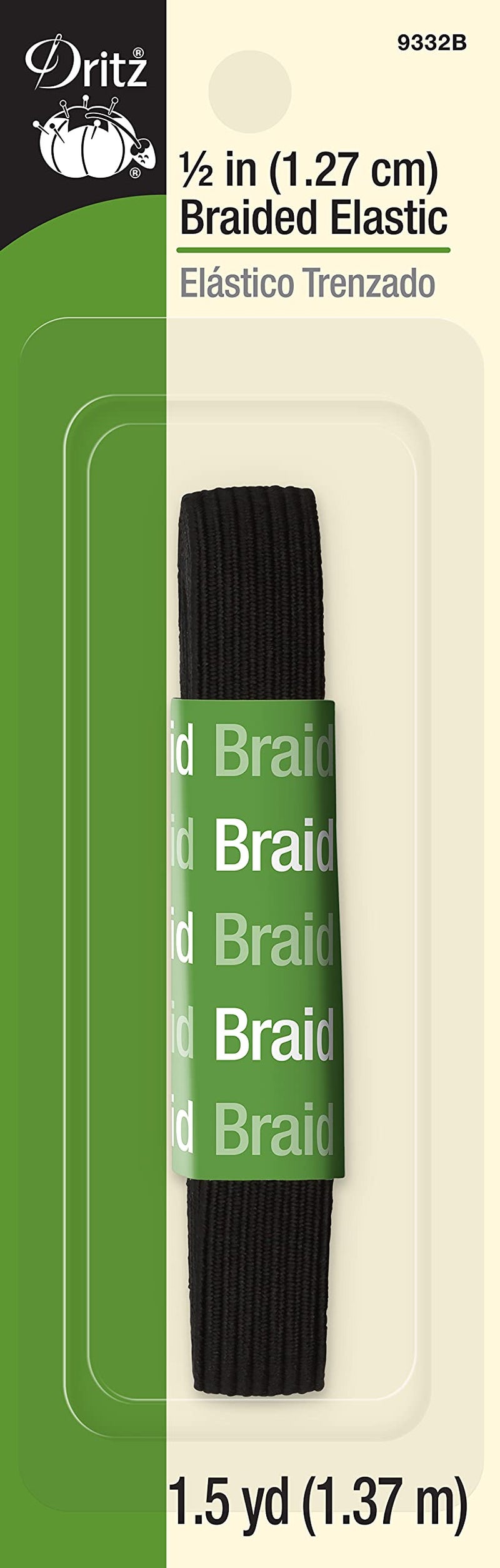 Dritz 9332B Braided Elastic 12Inch x 112Yard Black - Image 1