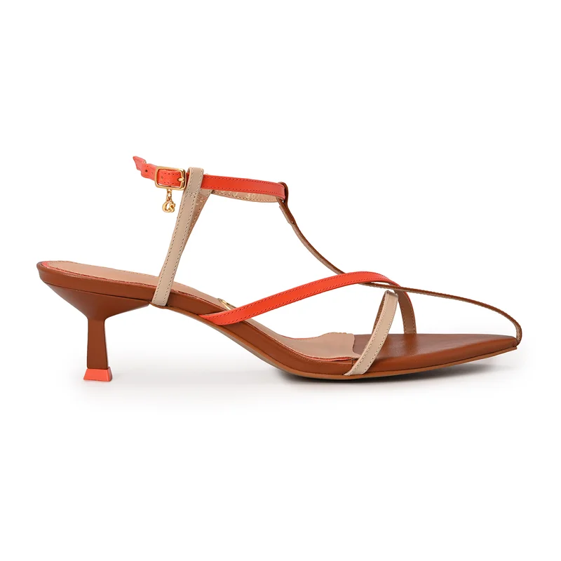 Brown Delicate Straps Sandal